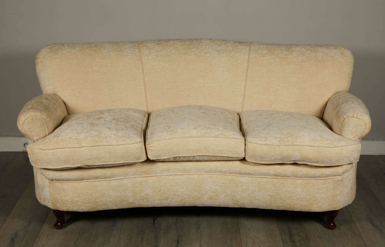 1950s Italian Curved Sofa Settee For Sale 2